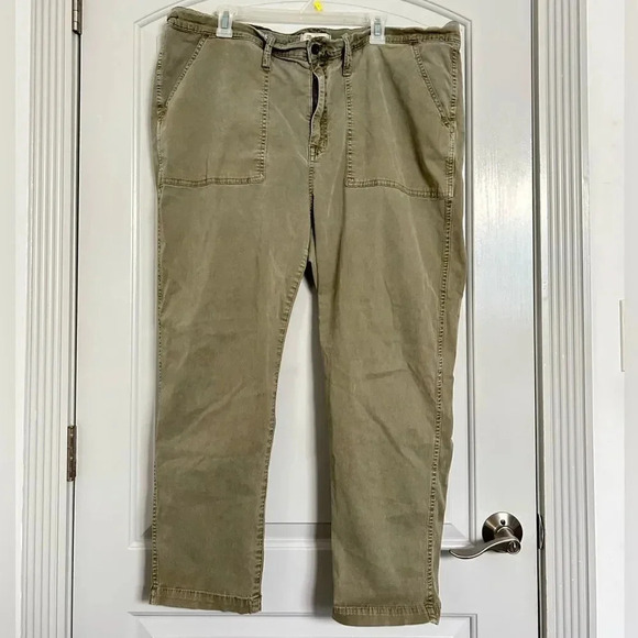 Madewell Stovepipe Fatigue Pants Tencel Lyocell Edition in Olive Green Size 36 - Picture 5 of 11